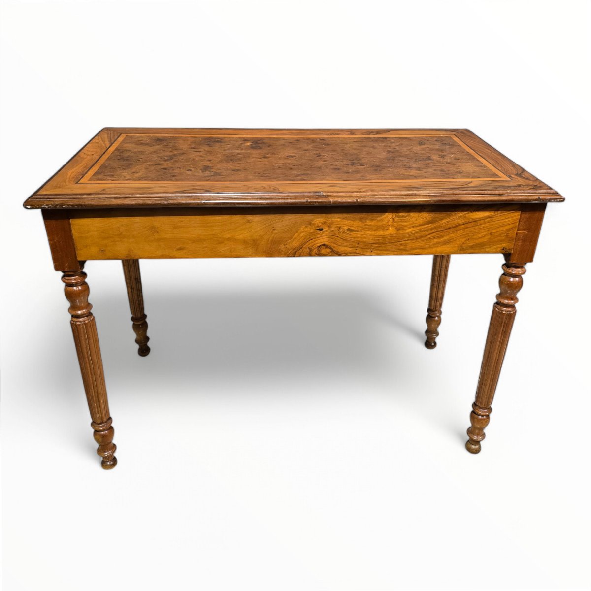 Bureau victorien ancien en ronce de noyer-photo-1
