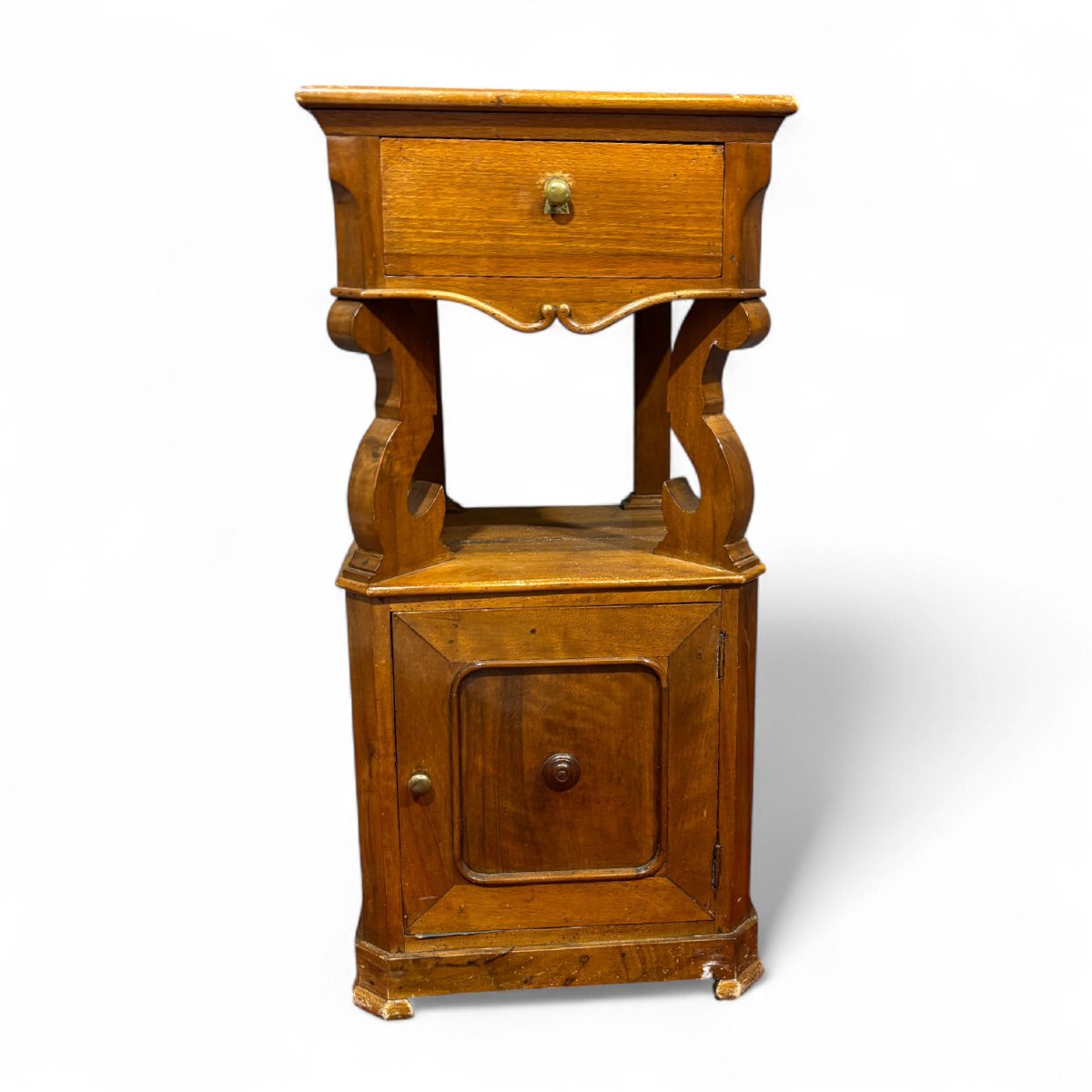 Elegant Late 19th Century Comma-shaped Bedside Table-photo-4