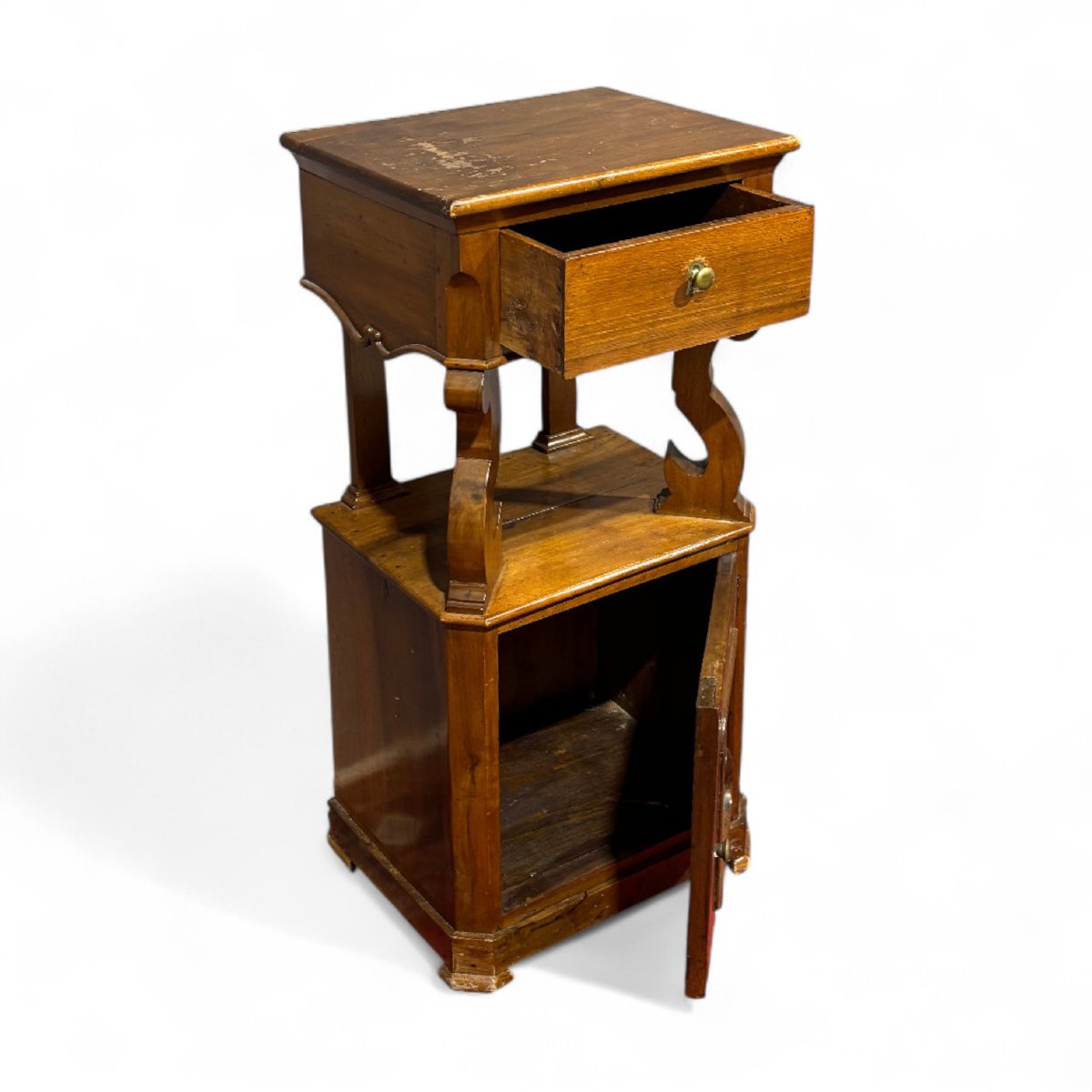 Elegant Late 19th Century Comma-shaped Bedside Table-photo-6