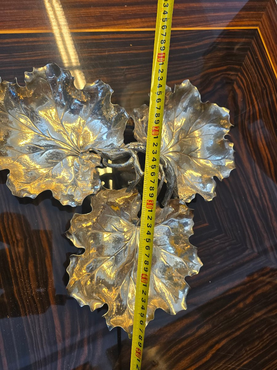 Buccellati 925 Silver Geranium Centerpiece, ø 43 Cm-photo-2