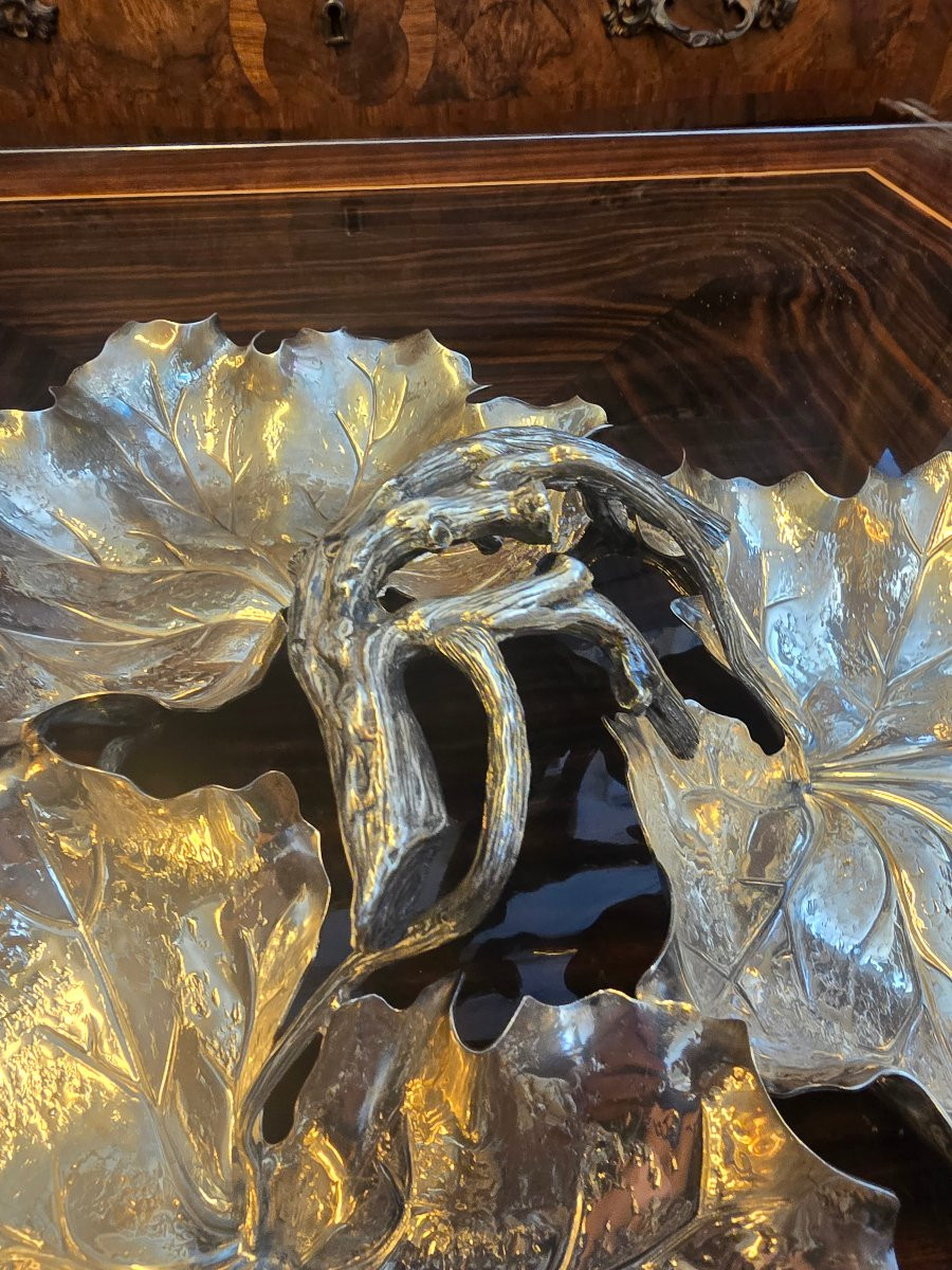 Buccellati 925 Silver Geranium Centerpiece, ø 43 Cm-photo-3