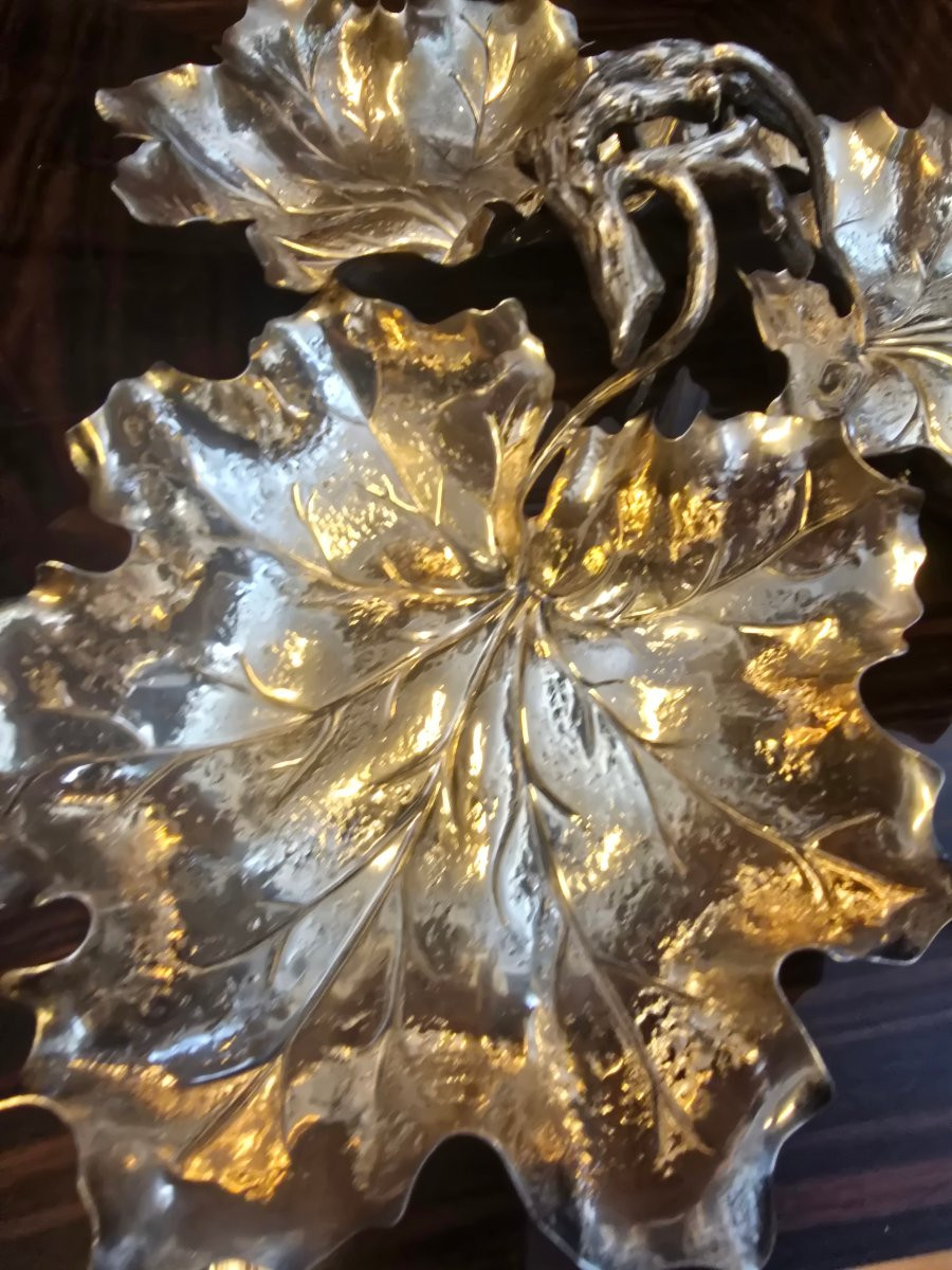 Buccellati 925 Silver Geranium Centerpiece, ø 43 Cm-photo-4