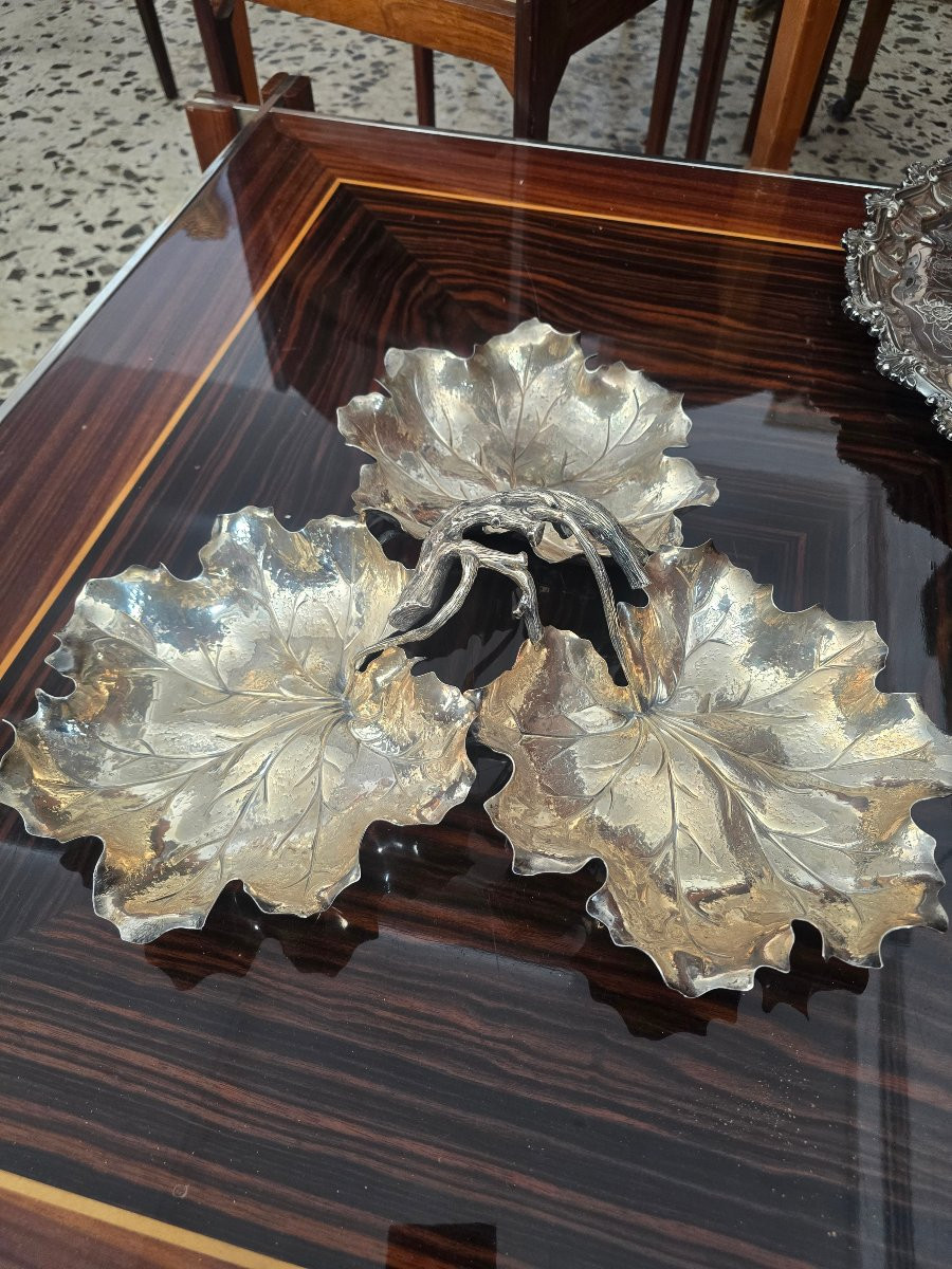Buccellati 925 Silver Geranium Centerpiece, ø 43 Cm-photo-1