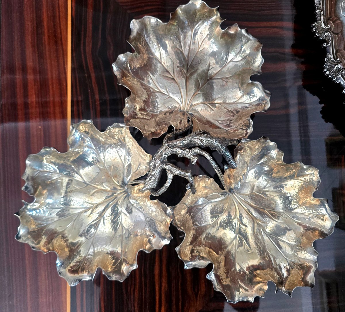 Buccellati 925 Silver Geranium Centerpiece, ø 43 Cm