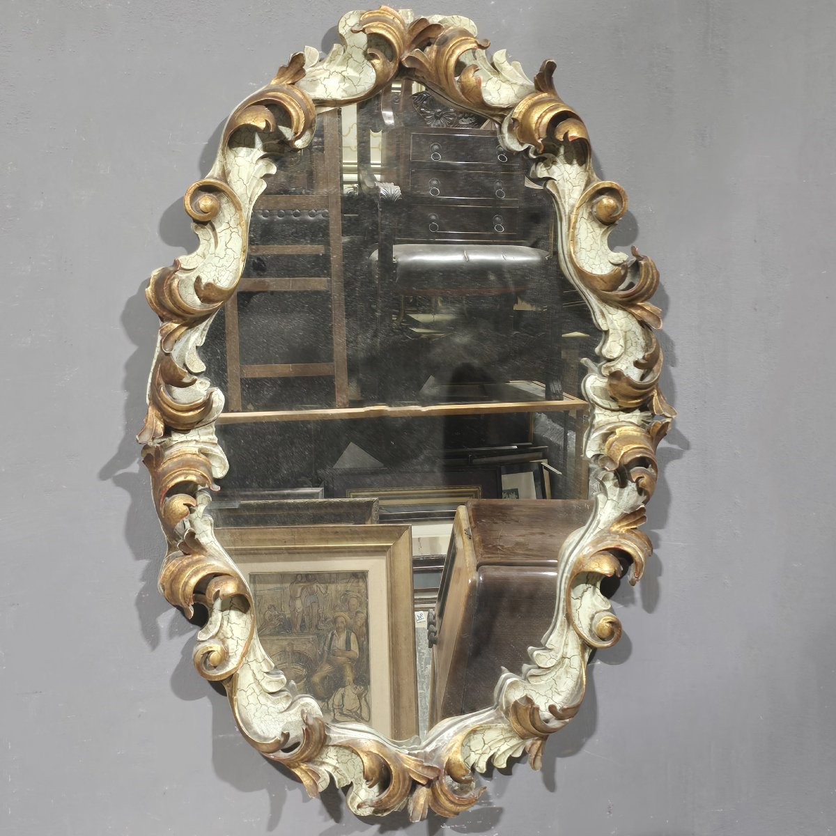 Paire de consoles avec miroirs de style baroque-photo-3