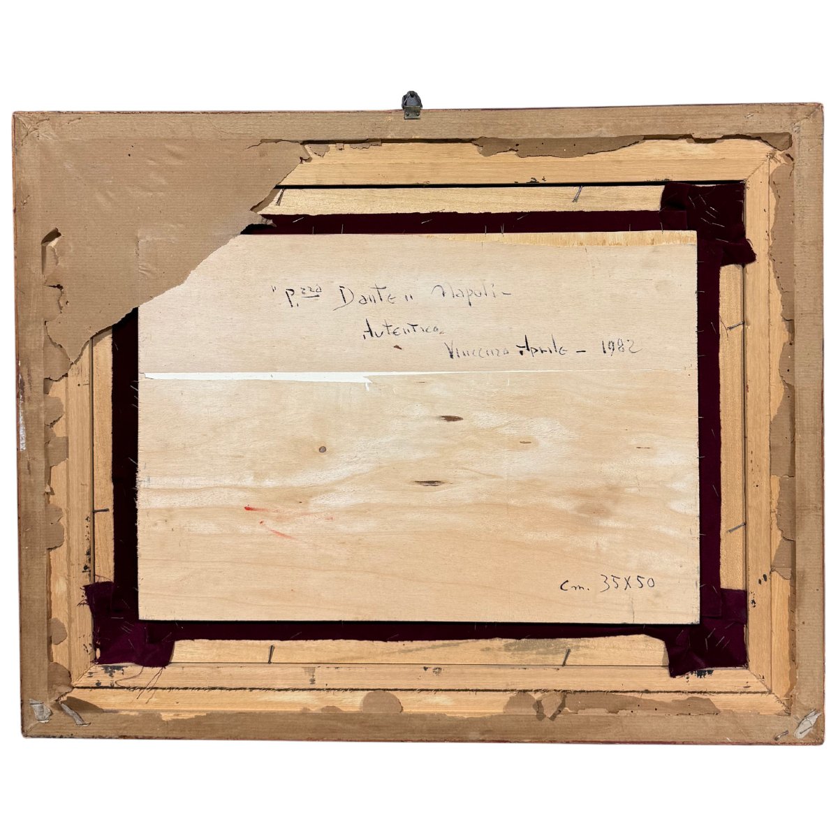 Vue de la Piazza Dante - huile sur panneau-photo-2