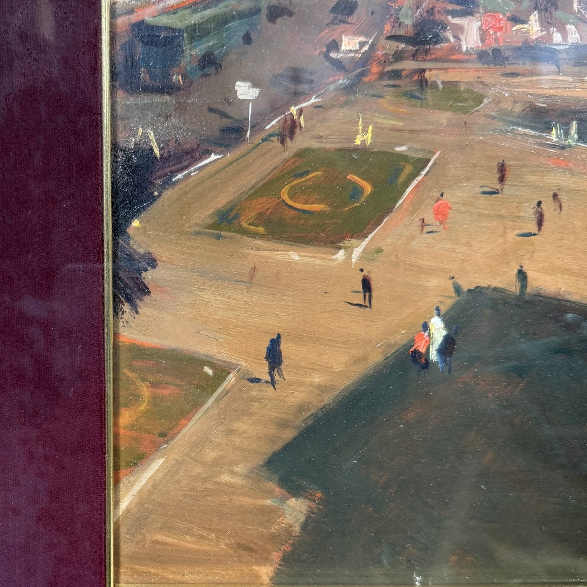 Vue de la Piazza Dante - huile sur panneau-photo-3