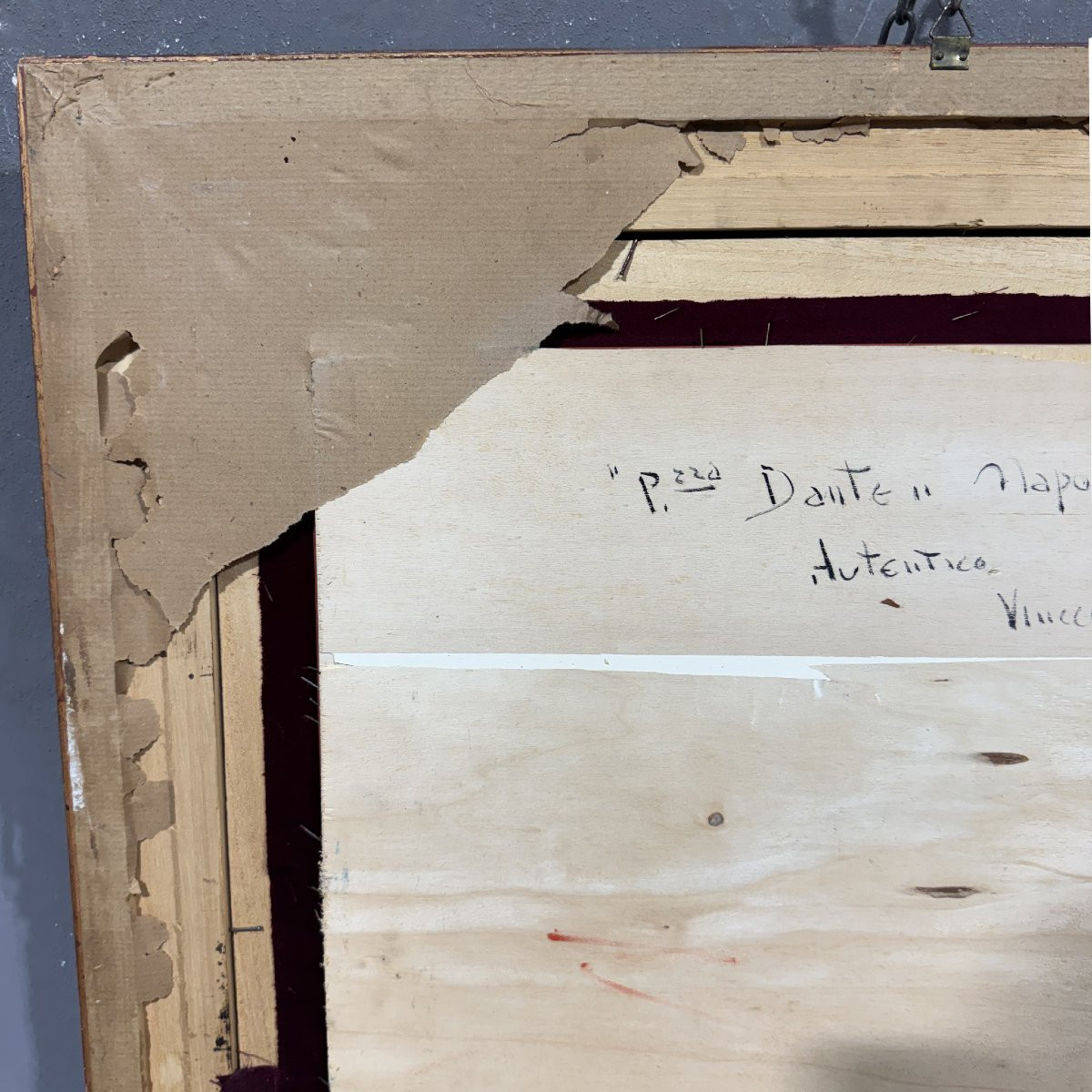 Vue de la Piazza Dante - huile sur panneau-photo-4