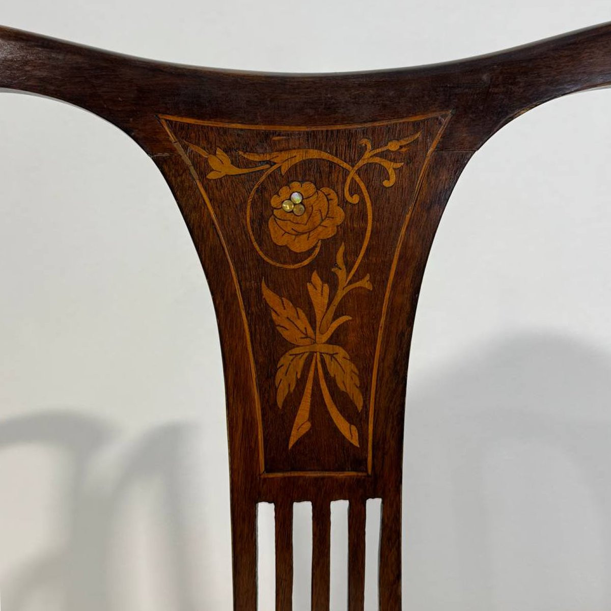 Ensemble ancien de 4 chaises victoriennes anglaises en acajou-photo-7