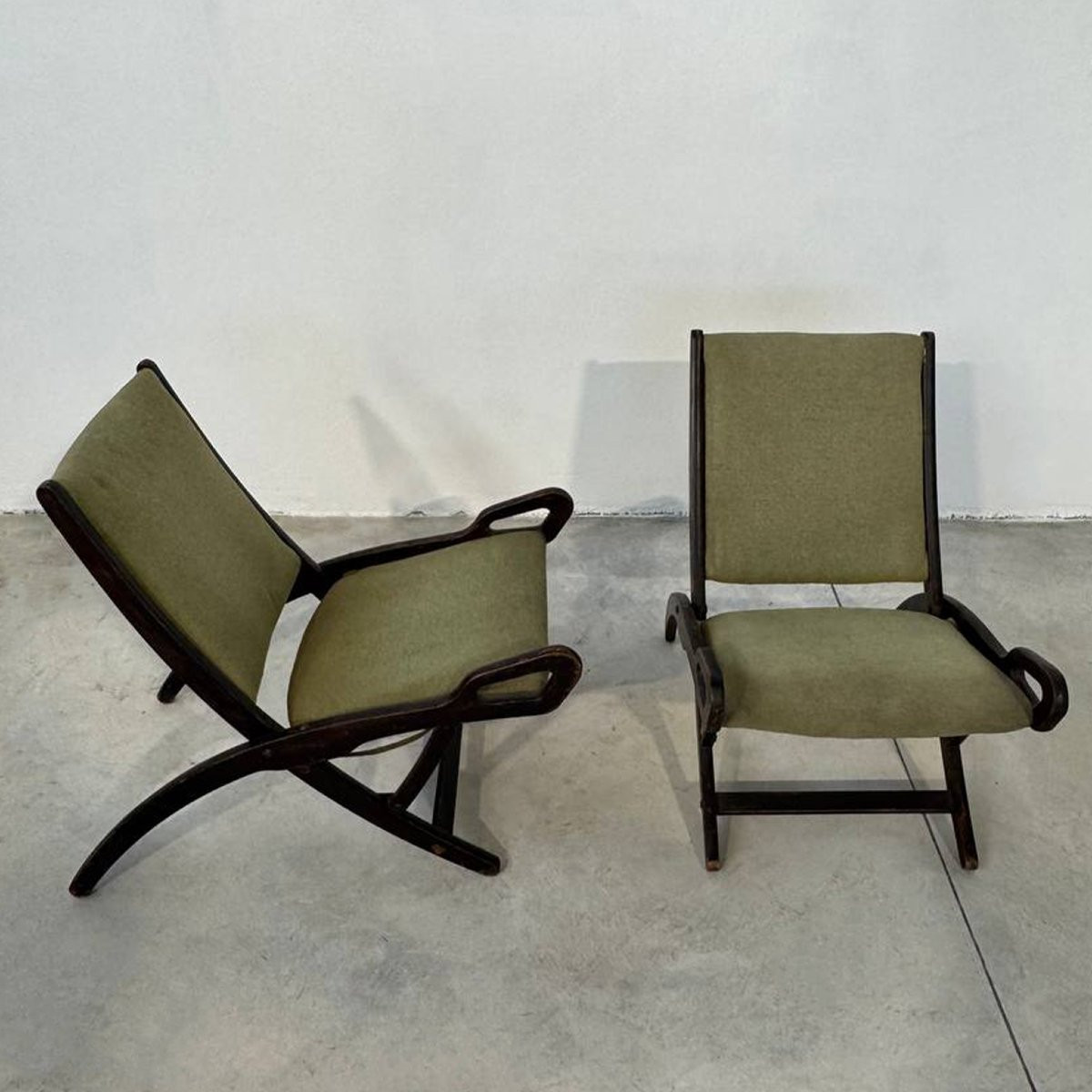 Gio Ponti – Paire de fauteuils pliants Ninfea pour Fratelli Reguitti, années 1950-photo-2