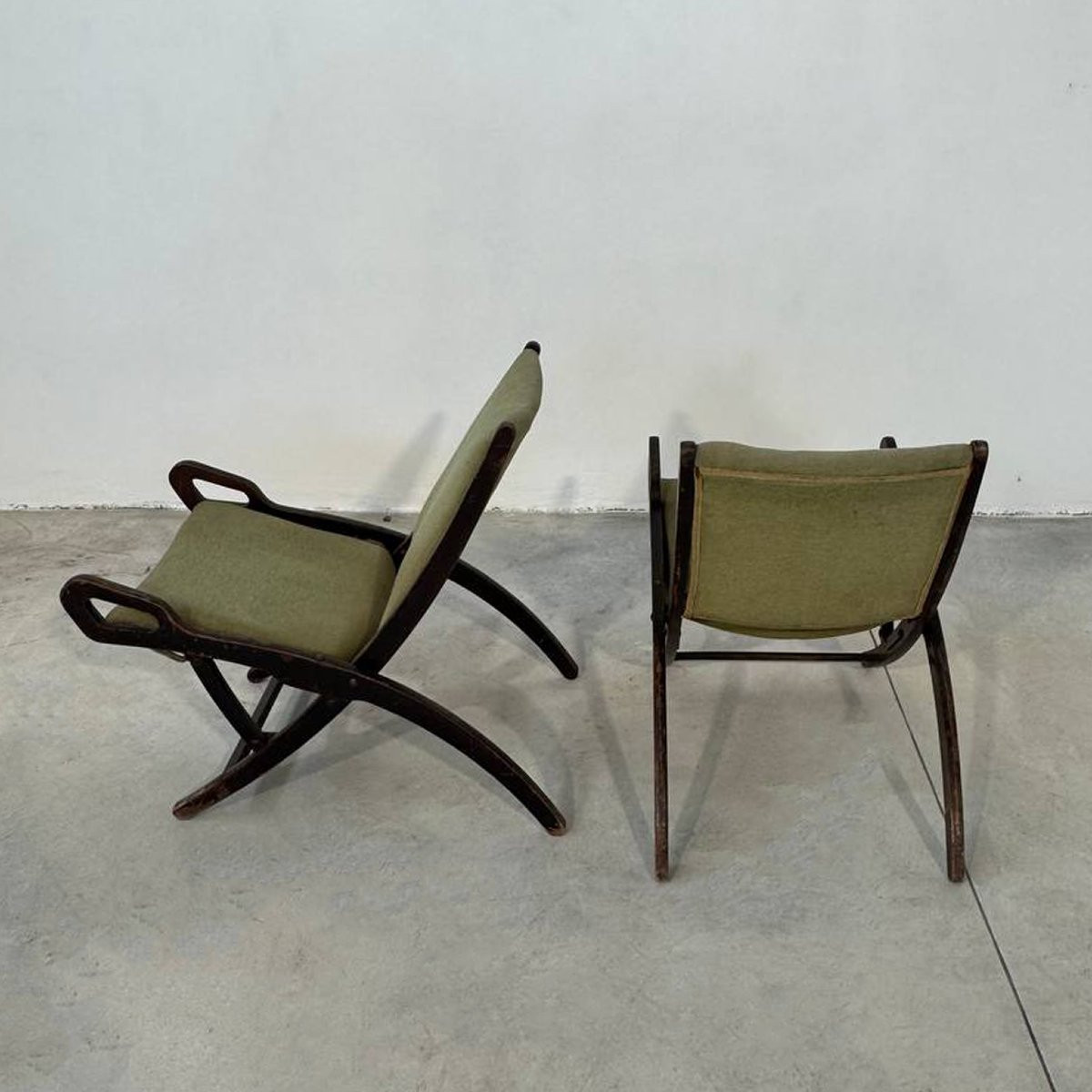 Gio Ponti – Paire de fauteuils pliants Ninfea pour Fratelli Reguitti, années 1950-photo-3