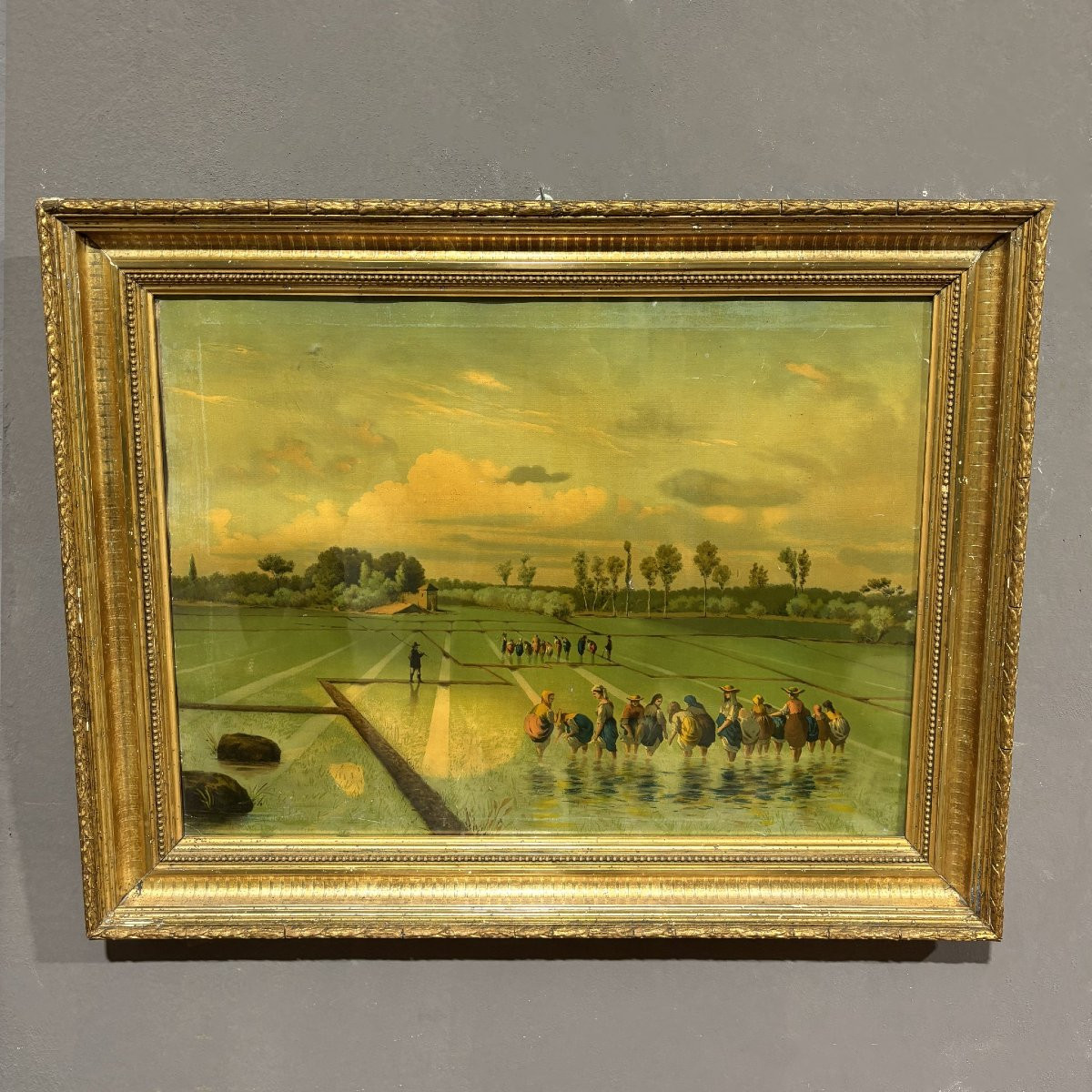 Set Of Four 19th Century Color Lithographs In Gold Leaf Frames-photo-4