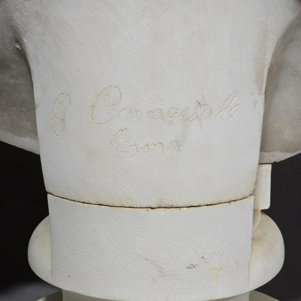 Antique White Marble Bust Of A Young Shepherd, Signed By Giuseppe Carnevale-photo-3