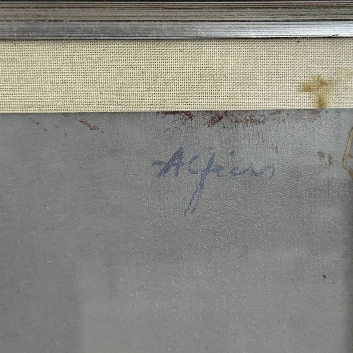 Manlio Alfieri – Peinture sur toile signée – Nature morte Scorfano et anchois-photo-2