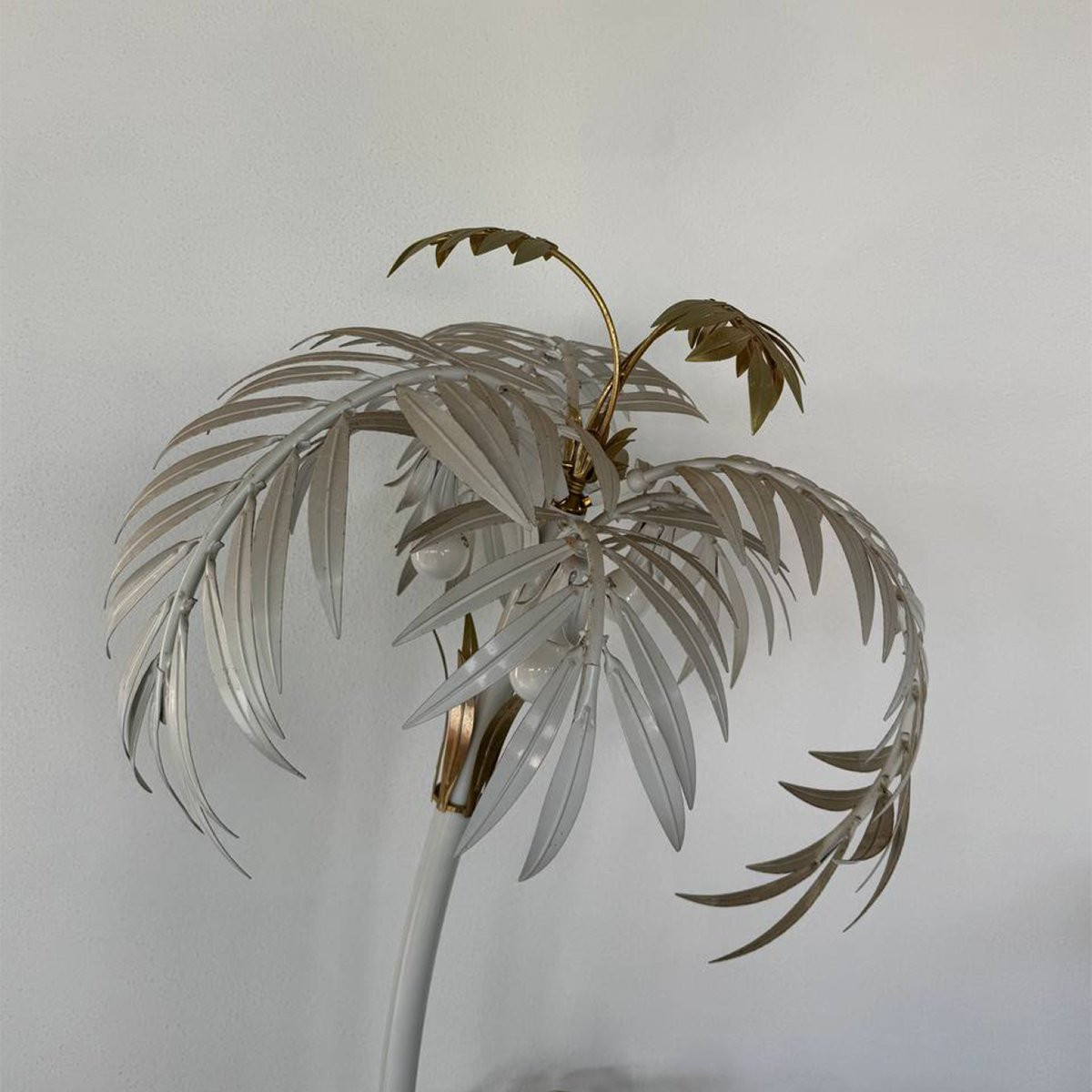 Important Italian 1960s Palm-shaped Lamp Made Of Iron And Brass-photo-1