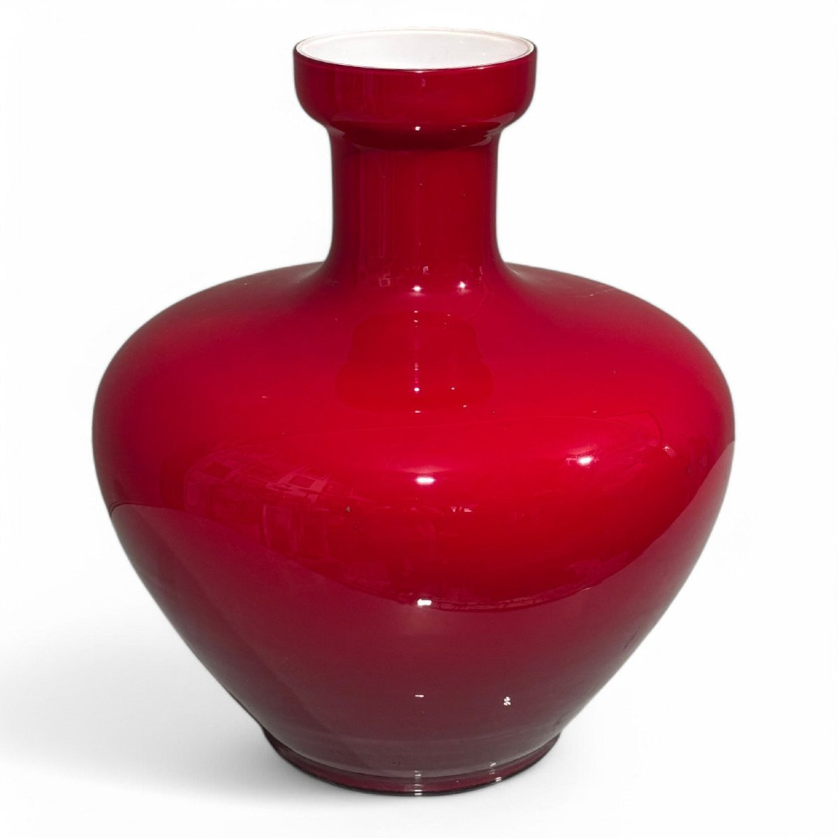 Ruby Red Murano Glass Design Vase From The 1960s-photo-1