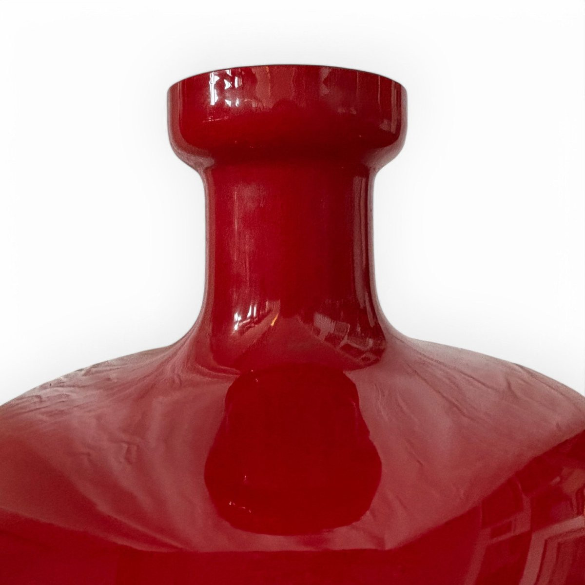 Ruby Red Murano Glass Design Vase From The 1960s-photo-2