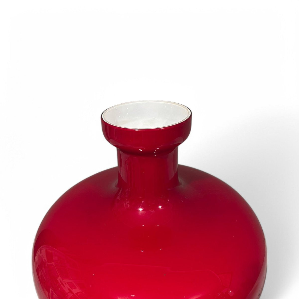 Ruby Red Murano Glass Design Vase From The 1960s-photo-3