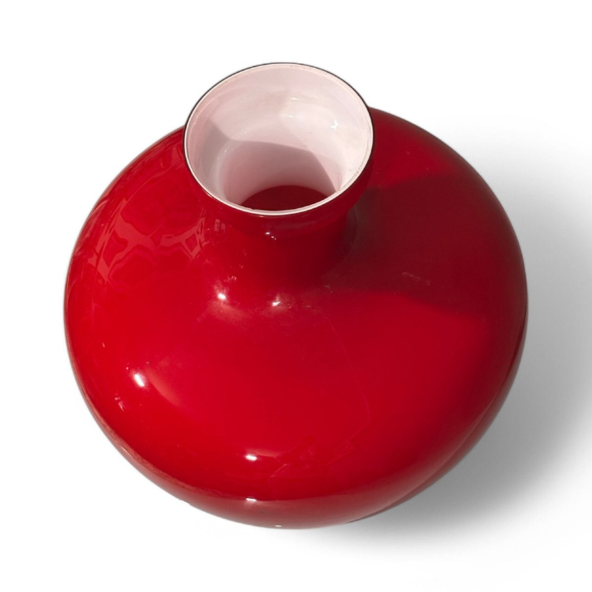 Ruby Red Murano Glass Design Vase From The 1960s-photo-5