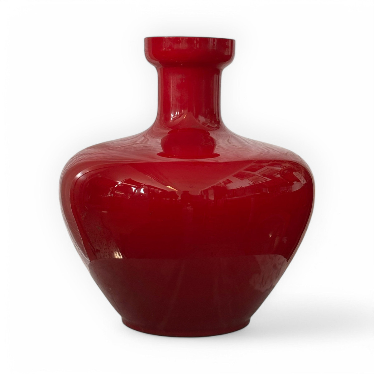 Ruby Red Murano Glass Design Vase From The 1960s