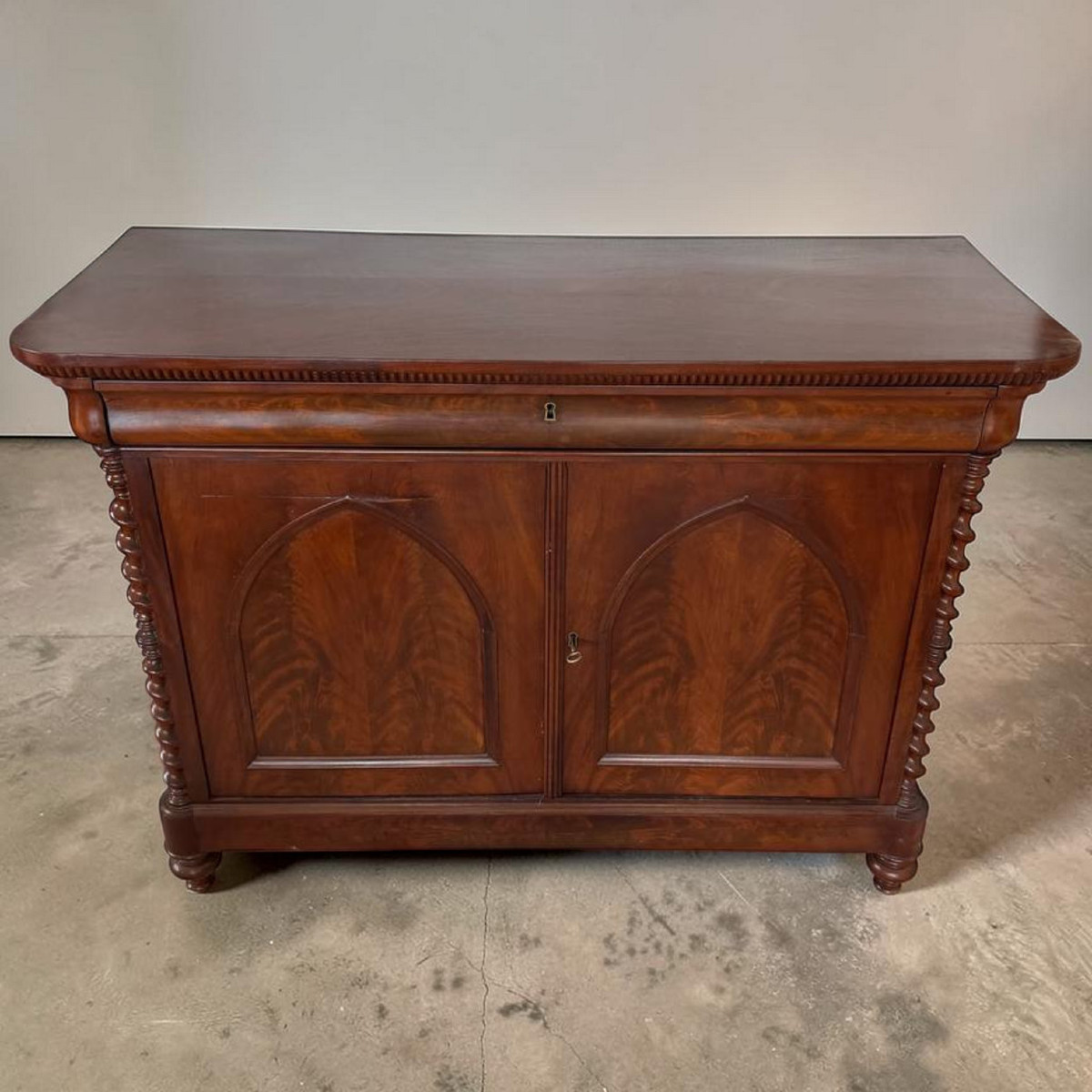 Two-door Sideboard In Mahogany Veneer