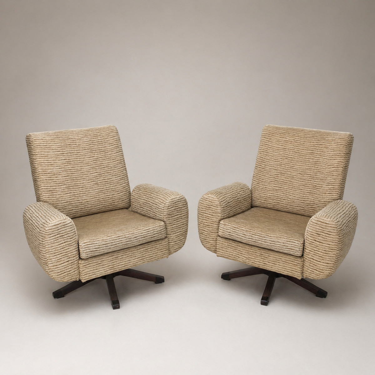 Pair Of Swivel Armchairs In 1960s Design
