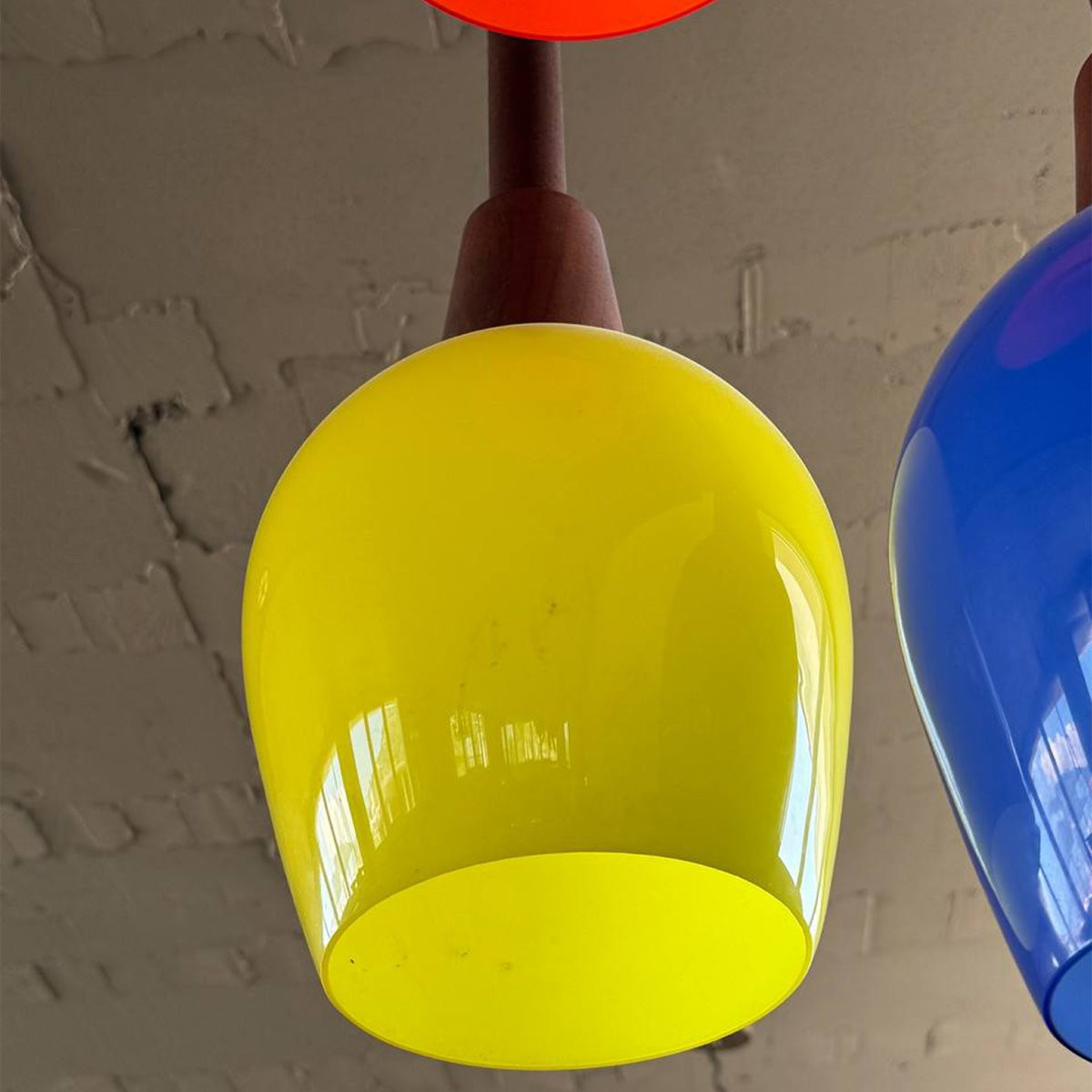 Italian Designer Chandelier From The 1960s/1970s In Stained Glass, In The Vistosi Style-photo-2