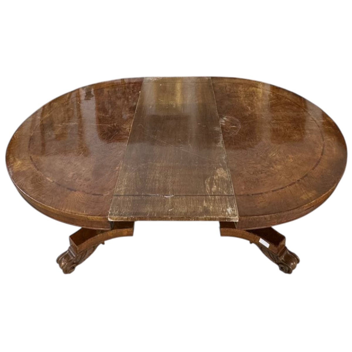 Table en loupe de bois de style Régence avec incrustations de palissandre -photo-8