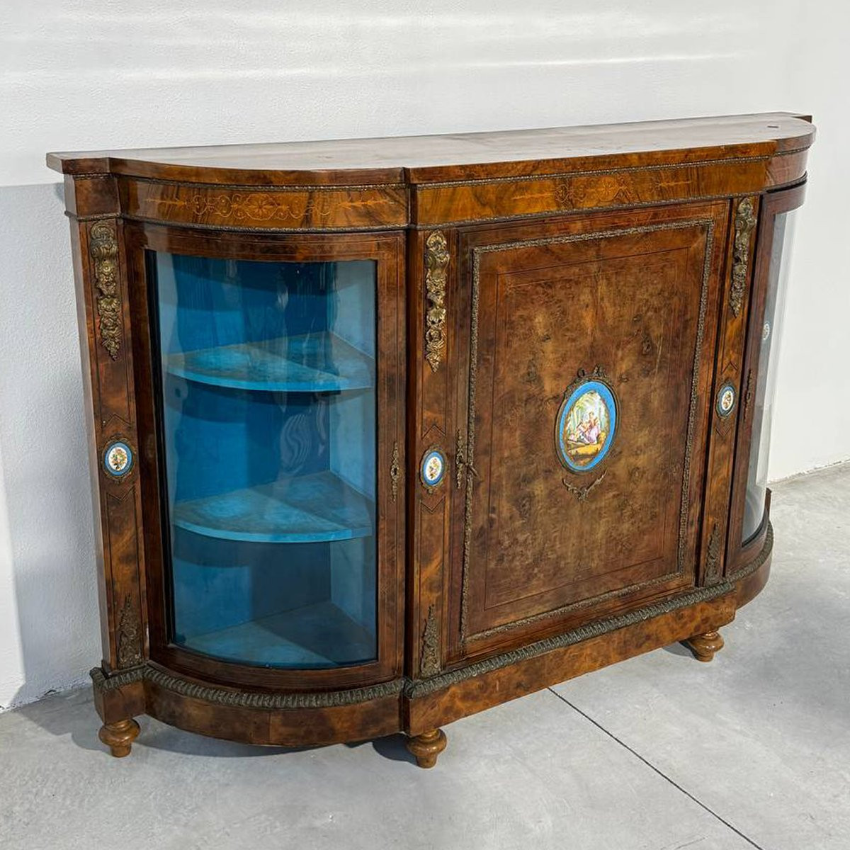 Elegant Victorian Three-door Sideboard With A Sèvres Plaque-photo-2