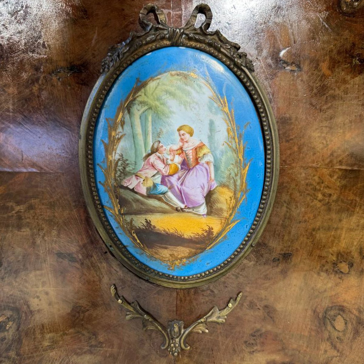 Elegant Victorian Three-door Sideboard With A Sèvres Plaque-photo-4