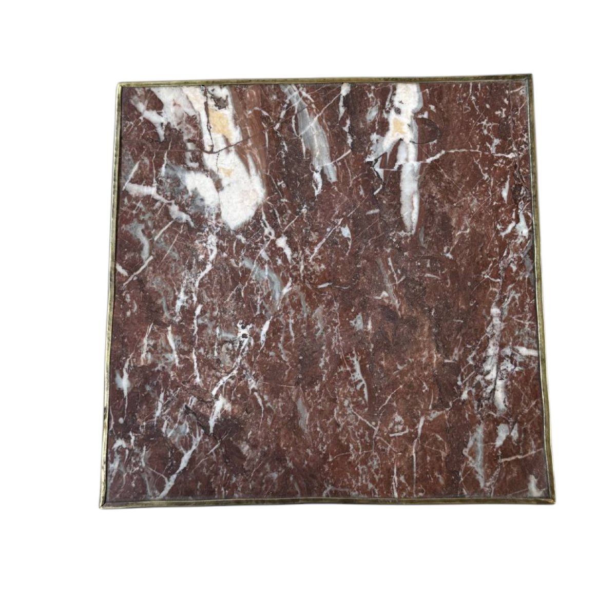 Piedestal Napoléon III antique en marbre rouge français et bronzes dorés – XIXe siècle-photo-3