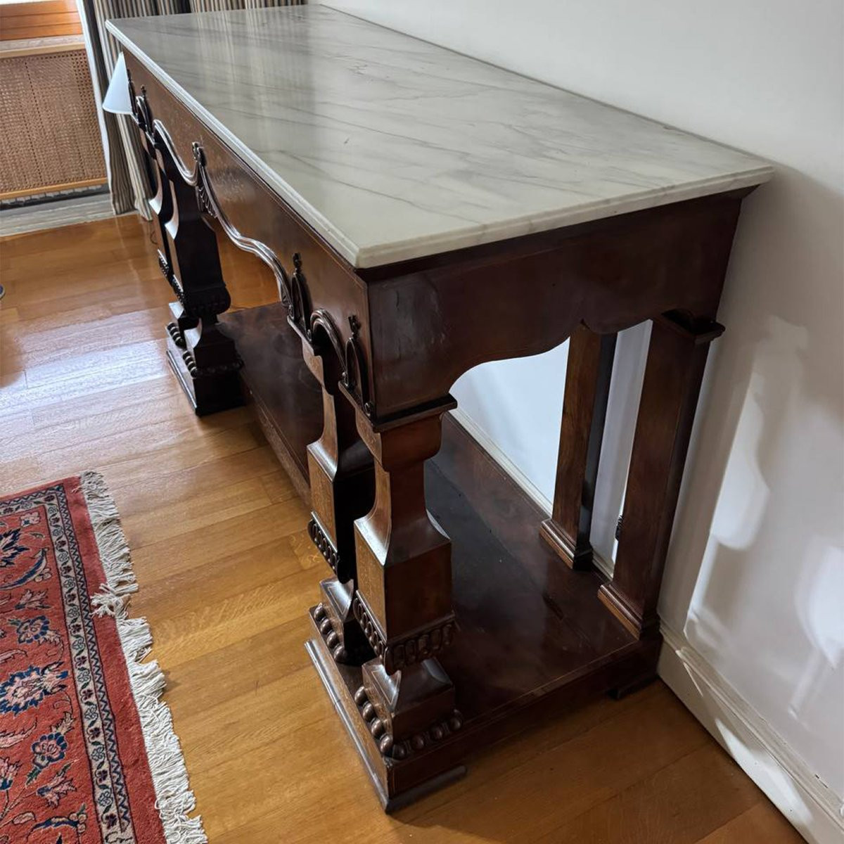 Large Neapolitan “smith” Console Table In Inlaid Mahogany – Early 19th Century-photo-3