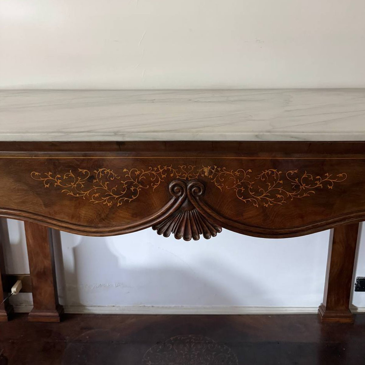 Large Neapolitan “smith” Console Table In Inlaid Mahogany – Early 19th Century-photo-1