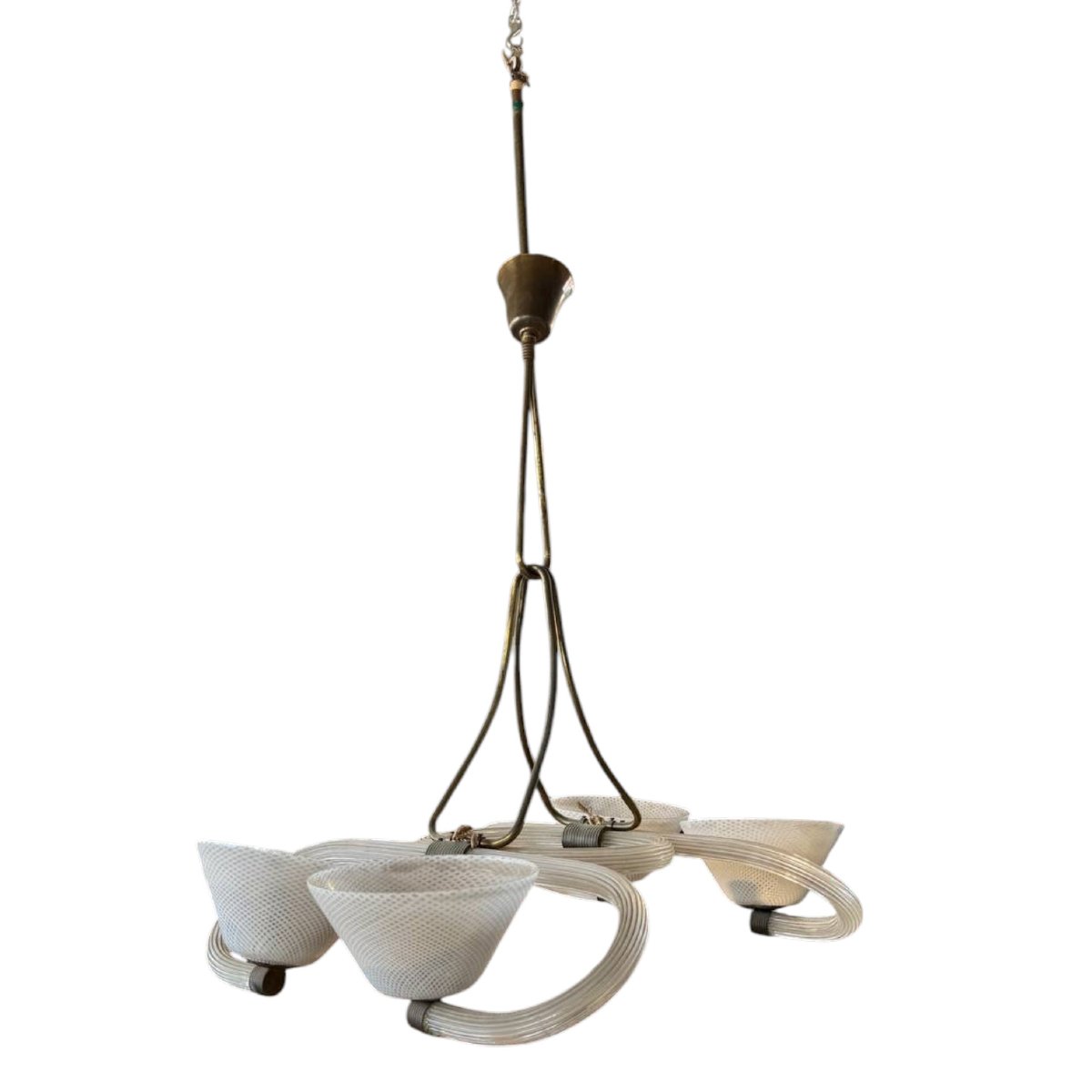 Murano Glass Chandelier Attributed To Barovier & Toso, Italian Design-photo-1