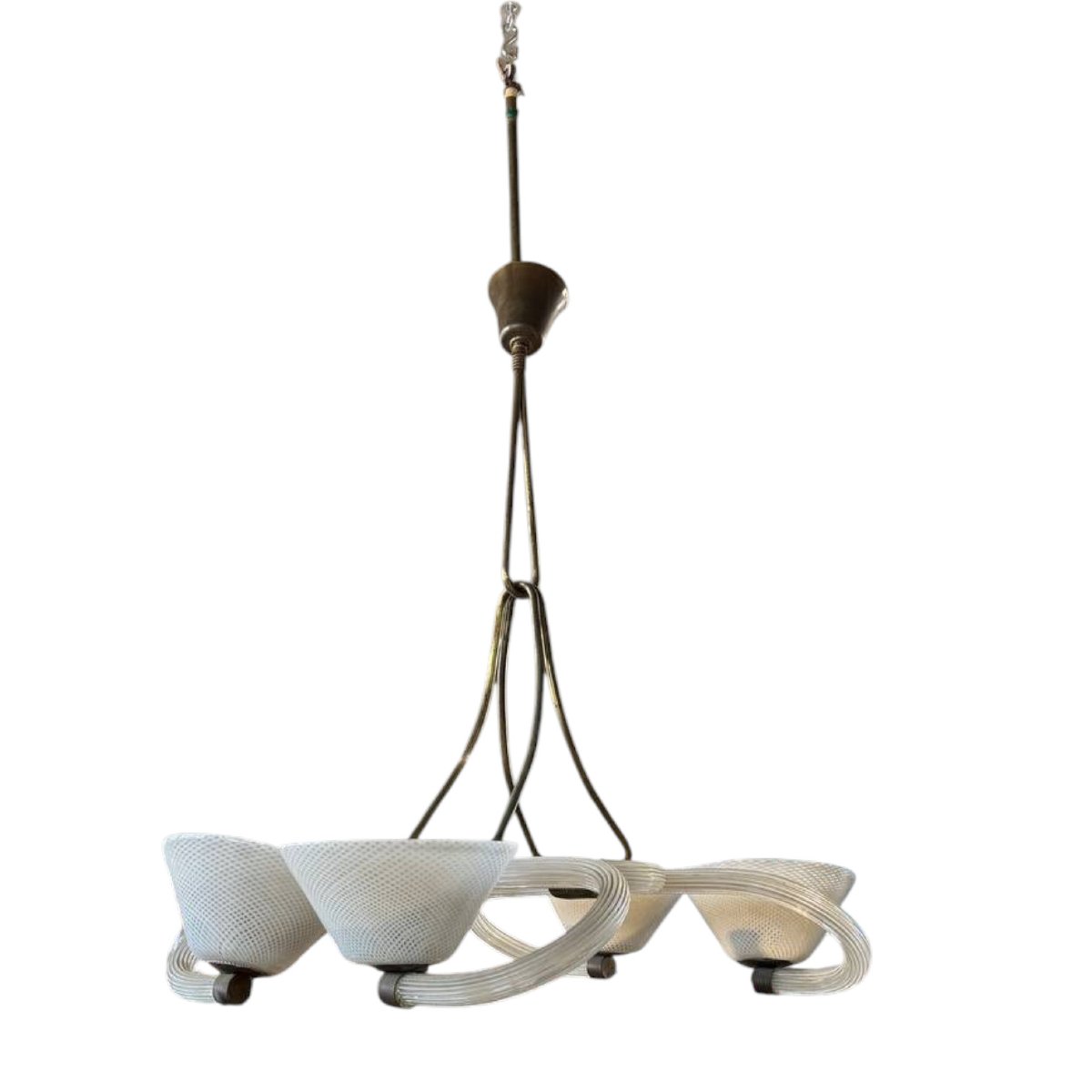Murano Glass Chandelier Attributed To Barovier & Toso, Italian Design-photo-2