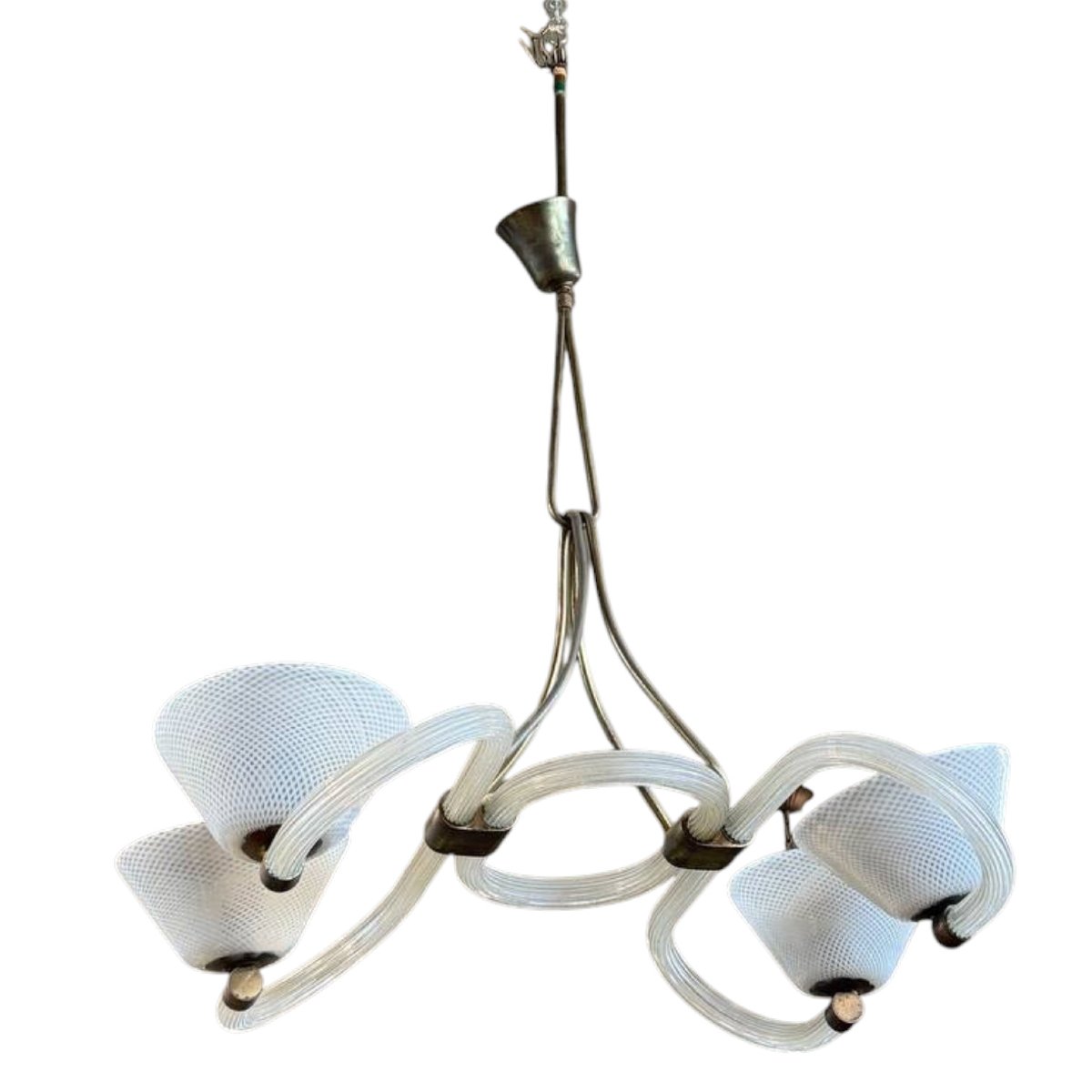 Murano Glass Chandelier Attributed To Barovier & Toso, Italian Design-photo-3
