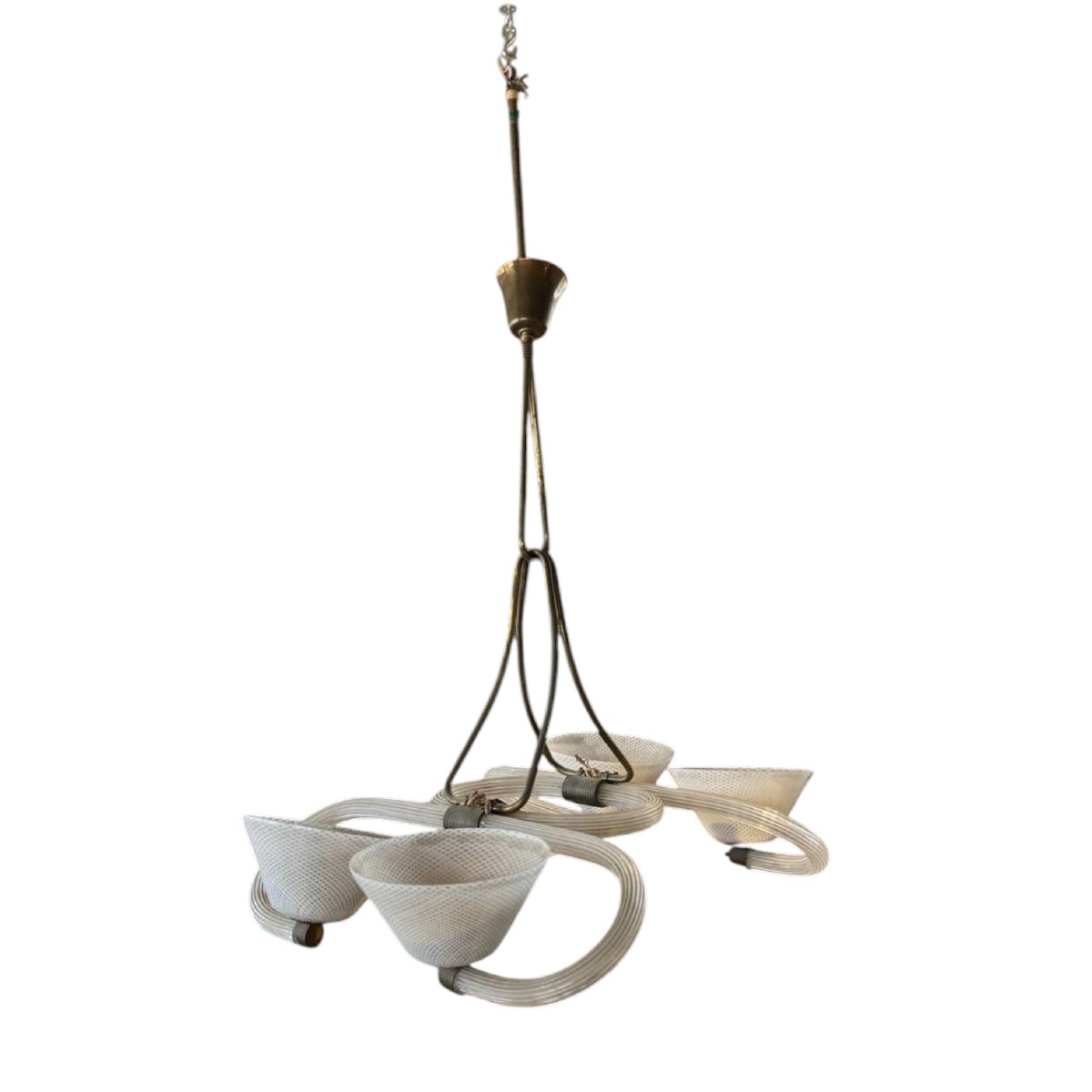 Murano Glass Chandelier Attributed To Barovier & Toso, Italian Design-photo-4