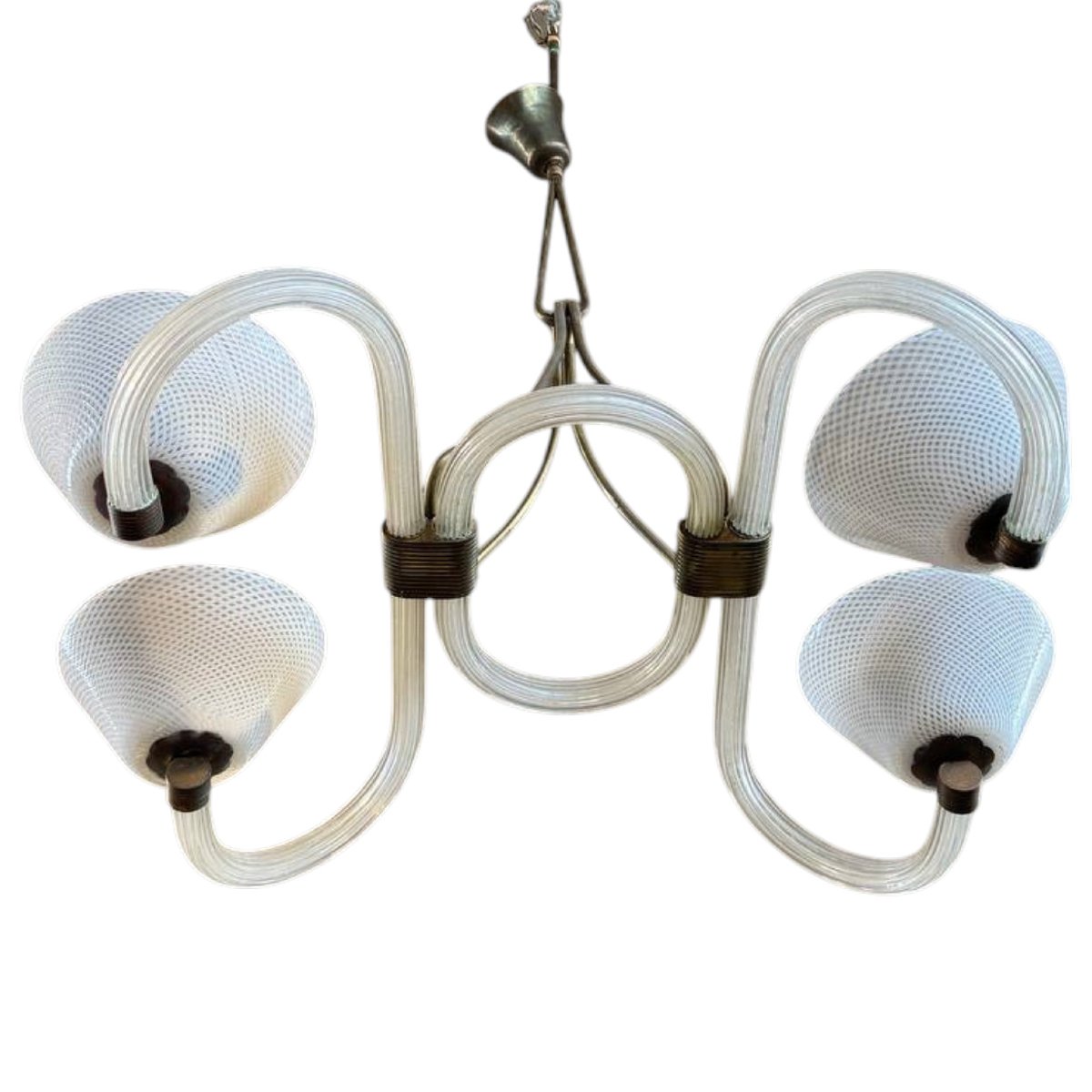 Murano Glass Chandelier Attributed To Barovier & Toso, Italian Design-photo-5
