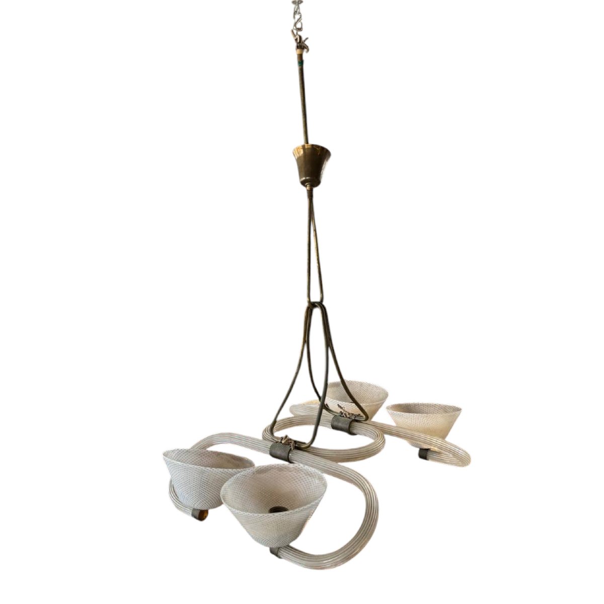 Murano Glass Chandelier Attributed To Barovier & Toso, Italian Design-photo-7