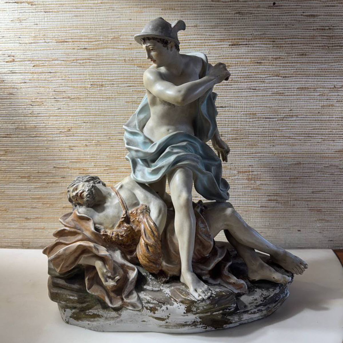 Important groupe en porcelaine de Capodimonte représentant Mercure et Argus-photo-2