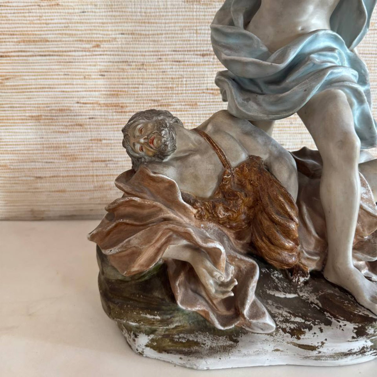 Important groupe en porcelaine de Capodimonte représentant Mercure et Argus-photo-3