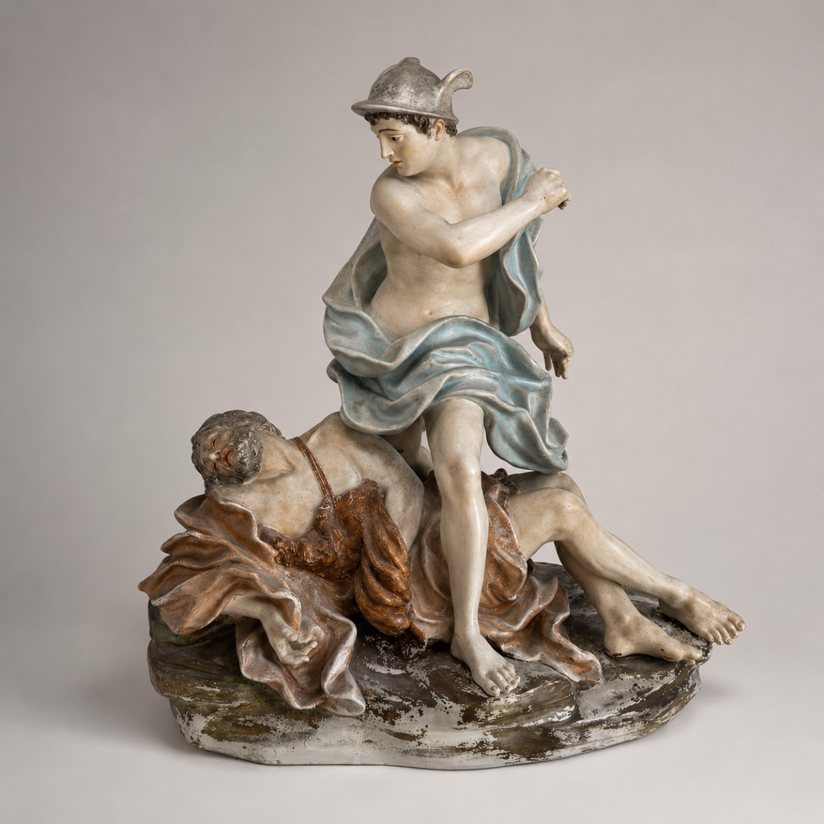 Important groupe en porcelaine de Capodimonte représentant Mercure et Argus
