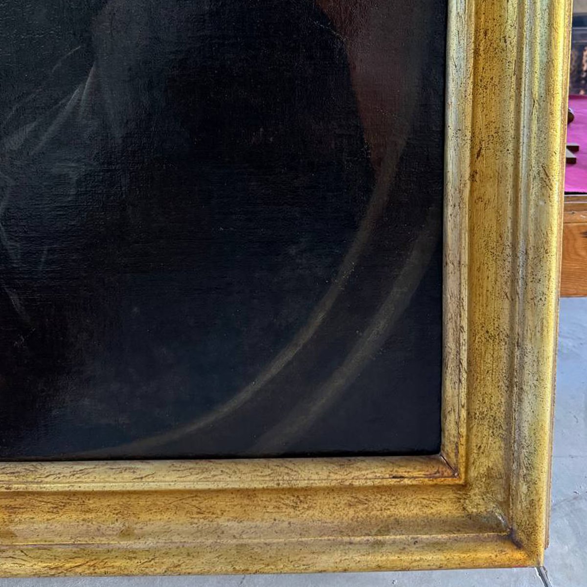 Portrait d’un Noble Bourbon – Huile sur Toile, XVIIIe Siècle-photo-3