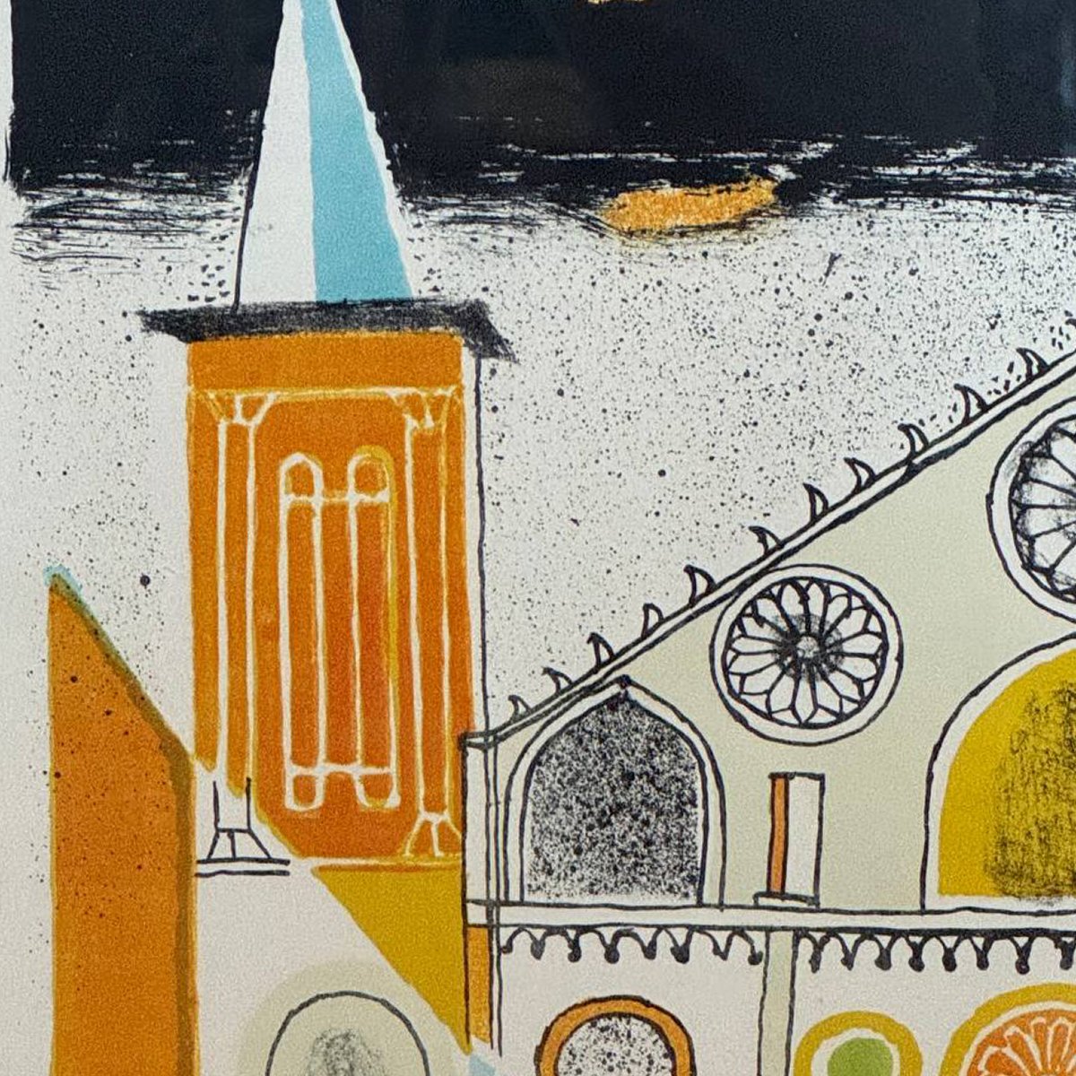 Franco Gentilini – The Cathedral Of Spoleto, Color Lithograph -photo-2