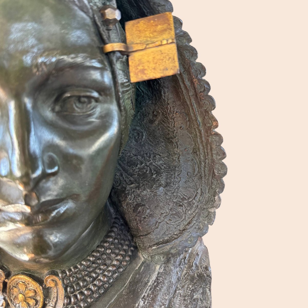 Costantino Barbella (1852–1925) – Important Signed Bronze Bust Of A Woman-photo-1