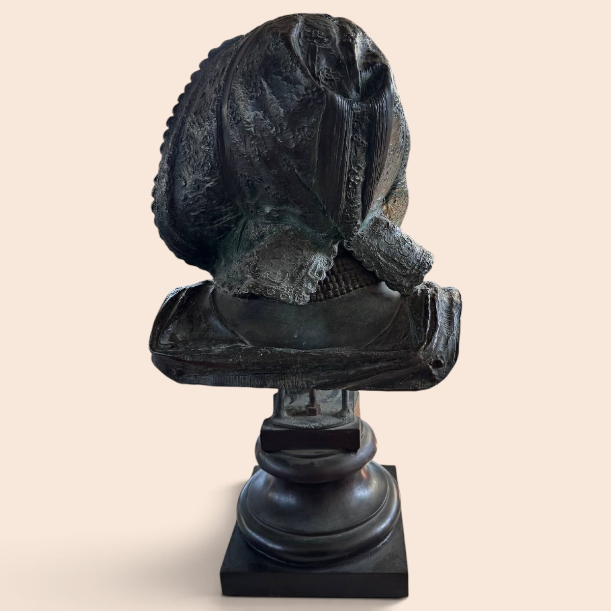 Costantino Barbella (1852–1925) – Important Signed Bronze Bust Of A Woman-photo-4