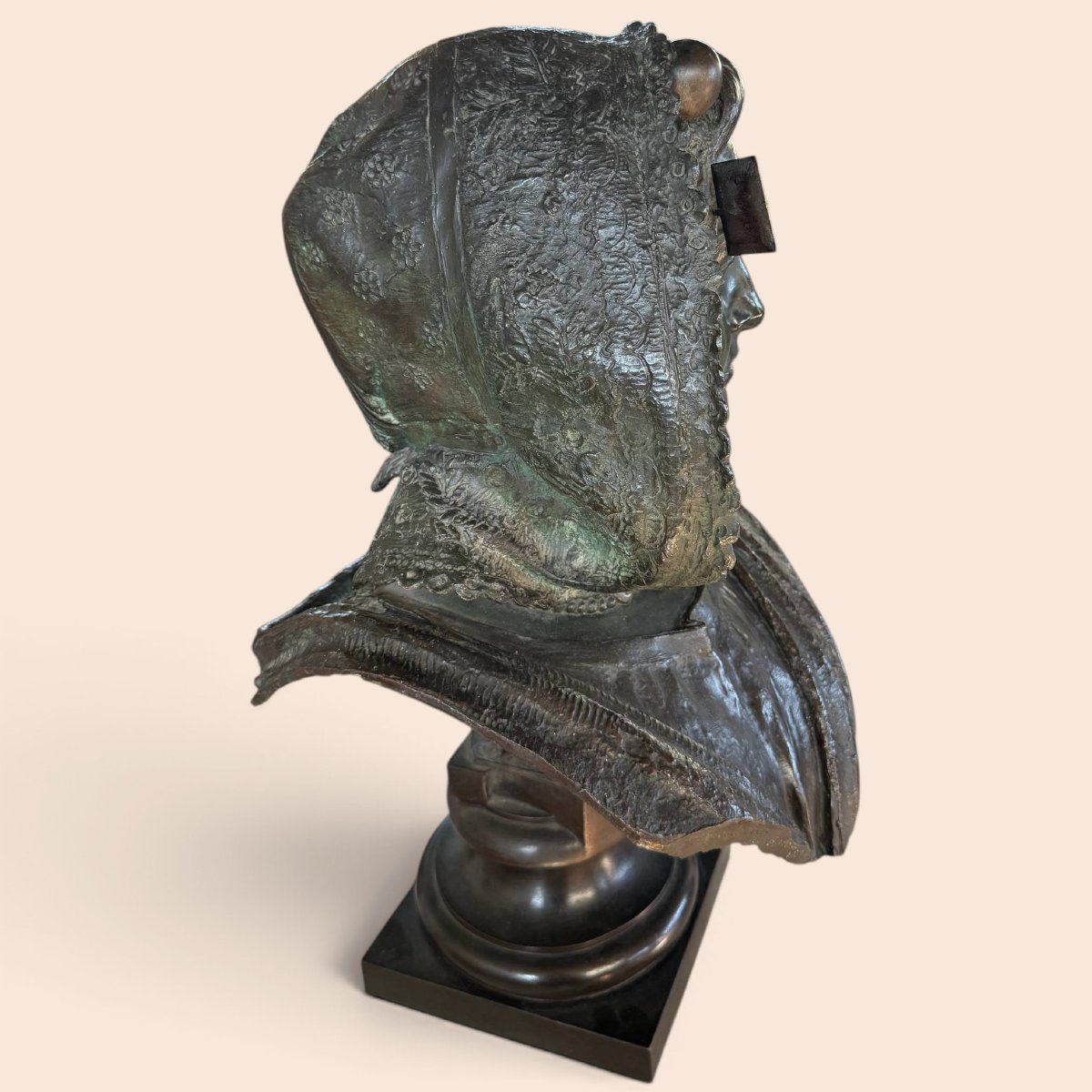 Costantino Barbella (1852–1925) – Important Signed Bronze Bust Of A Woman-photo-6