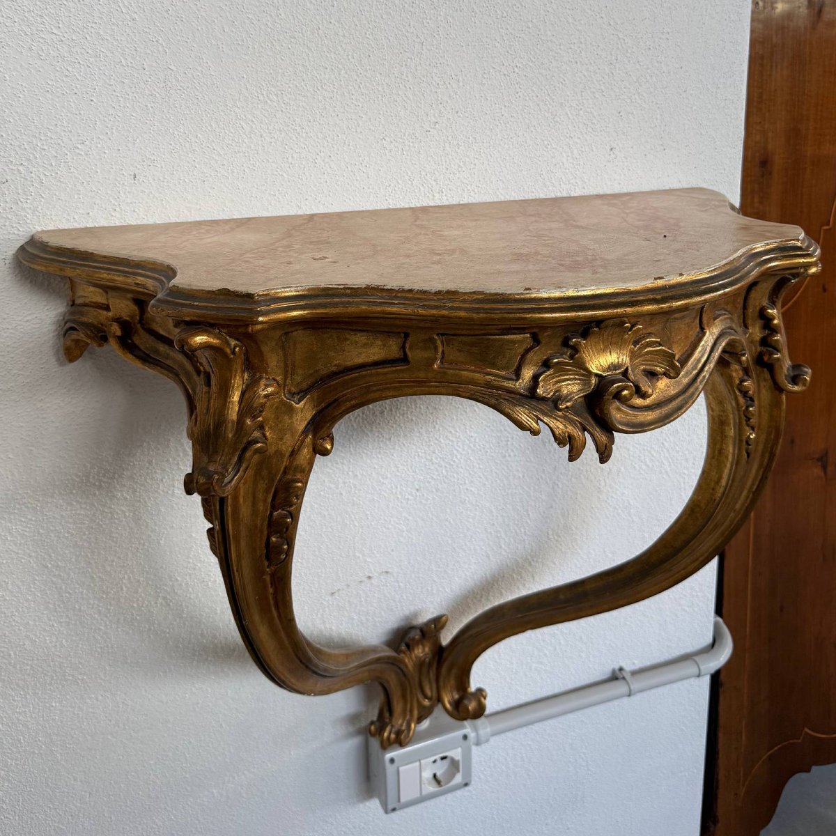 Console murale en bois doré -photo-2