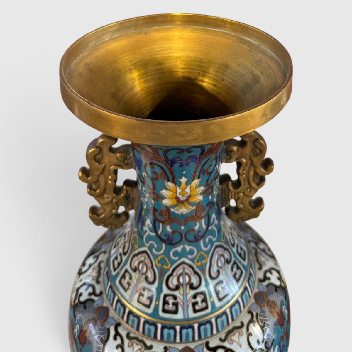 Paire de vases chinois en cloisonné-photo-2