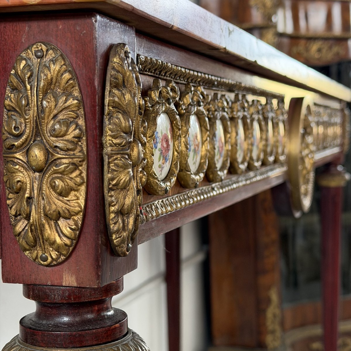 Louis XVI-style Mahogany Console Table With Mirror, France, Early 20th Century-photo-2